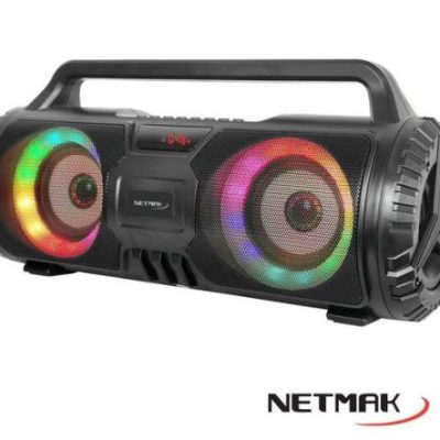Parlante Portátil Bluetooth Netmak RGB - Parlante inalámbrico con luces RGB